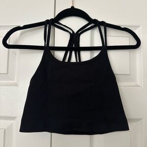 Forever 21 Black Ribbed longline sports bra
